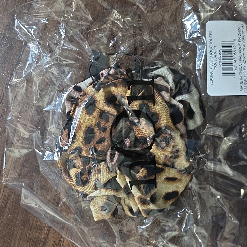 nOir Jewelry Leopard Print Hair Scrunchie